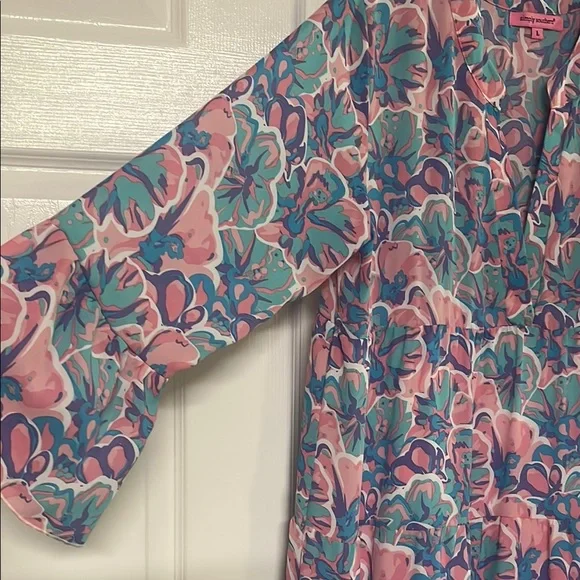 Floral Pink and Blue Maxi Dress - Picture 5 of 8